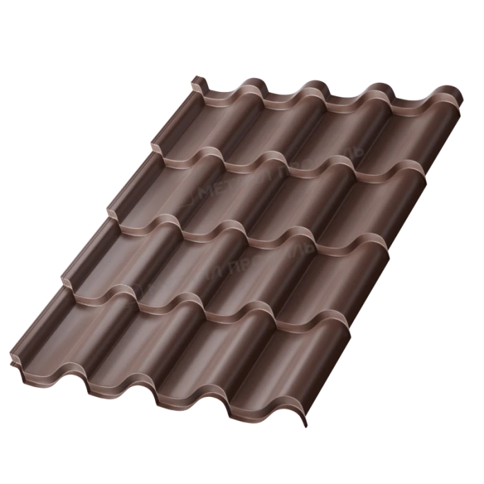 Металлочерепица Металл-Профиль Монтерроса-M 0,5 PURMAN® RR 32 Темно-коричневый