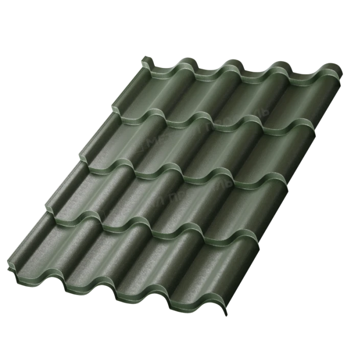 Металлочерепица Металл-Профиль Монтерроса-X 0,45 VikingMP® RAL 6007 Бутылочно-зеленый
